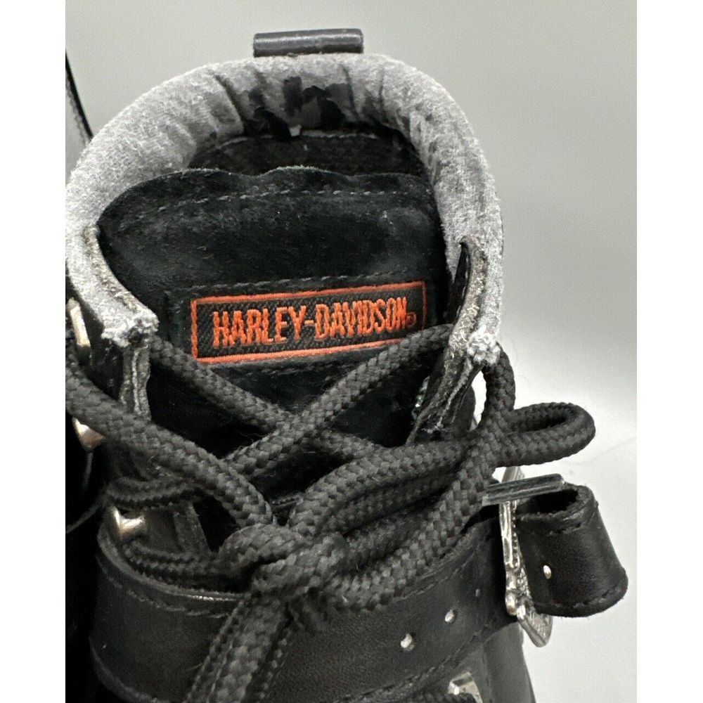 Harley Davidson Boots Men 7 1/2 Lace Up Buckle Logo Ride Moto Combat - Picture 3 of 8